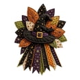 thumbnail image 1 of Halloween Quilted Pumpkin Door Hanger, Fabric Patchwork Wall Decor, Autumn Fall Home Front Door Ornament, 1 of 4
