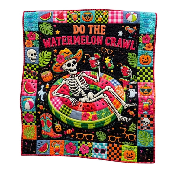 Halloween Quilted Throw Blanket for Sofa Couch Bed Books and Brews Theme Patchwork Print Lightweight Home Decor Cover