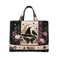 thumbnail image 1 of Halloween Quilted Tote Bag With Crow Butterfly Witch Hat And Moon Design For Daily Use Travel Work Fitness(Purple-43X40Cm), 1 of 1