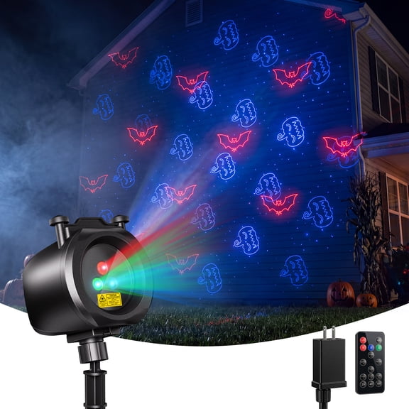 Yinghao Halloween Laser Projector Light Outdoor RGB Firefly Beam with Remote Control, 24 Holiday Patterns & Starry Effect for Party, Christmas Decor
