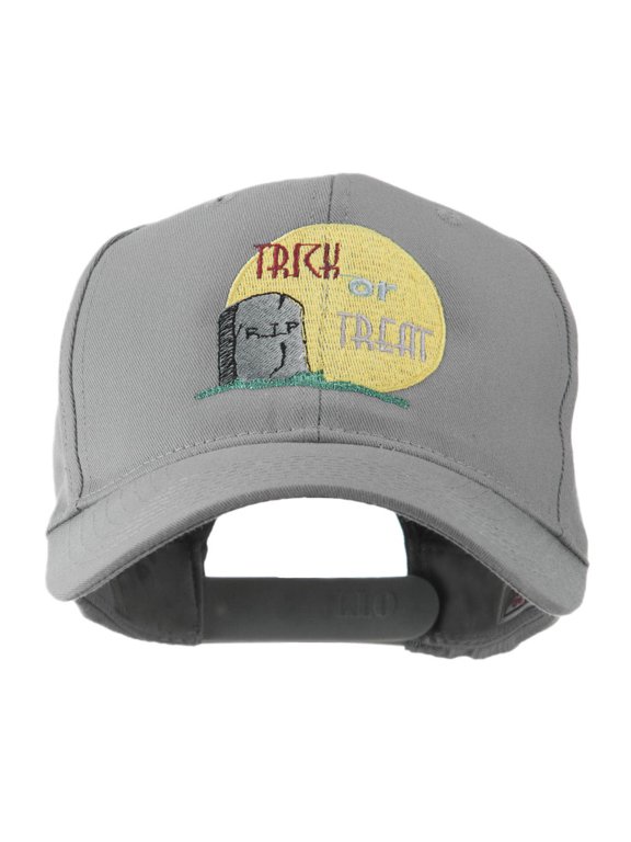 Halloween RIP and Trick or Treat Embroidered Cap - Grey OSFM