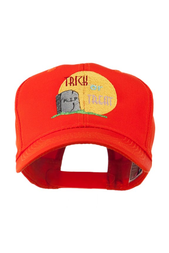 Halloween RIP and Trick or Treat Embroidered Cap - Orange OSFM