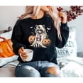 thumbnail image 1 of Halloween Raccoon Ghost Sweatshirt, Cute Spooky Fall Sweater, Retro Pumpkin Graphic, Cozy Autumn Crew neck, Funny Animal Gift, Retro，cotton，black，S-3XL, 1 of 6