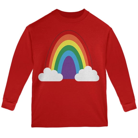 Halloween Rainbow Costume Youth Long Sleeve T Shirt Red YSM