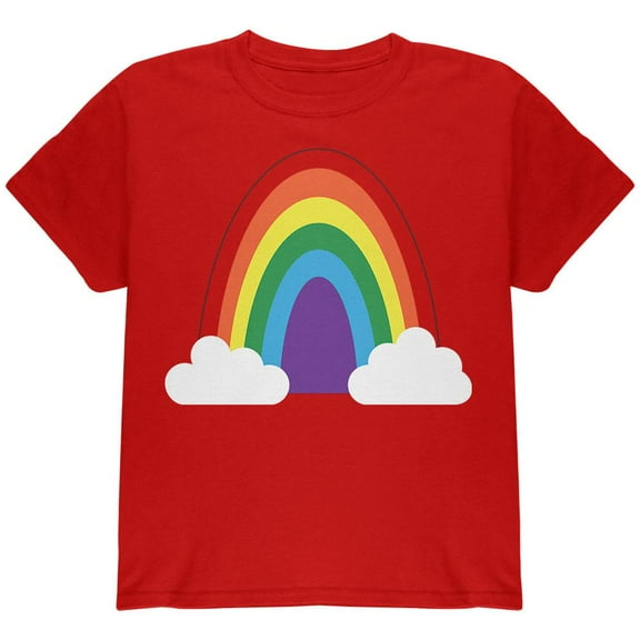 Halloween Rainbow Costume Youth T Shirt Red YXL