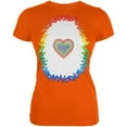 thumbnail image 1 of Halloween Rainbow Heart Unicorn Costume Pony Juniors Soft T Shirt Orange SM, 1 of 2