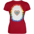 thumbnail image 1 of Halloween Rainbow Heart Unicorn Costume Pony Juniors Soft T Shirt Red X-LG, 1 of 2