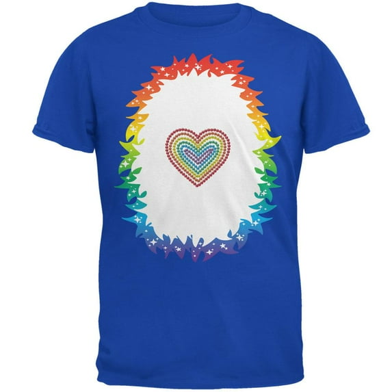 Halloween Rainbow Heart Unicorn Costume Pony Mens Soft T Shirt Royal MD