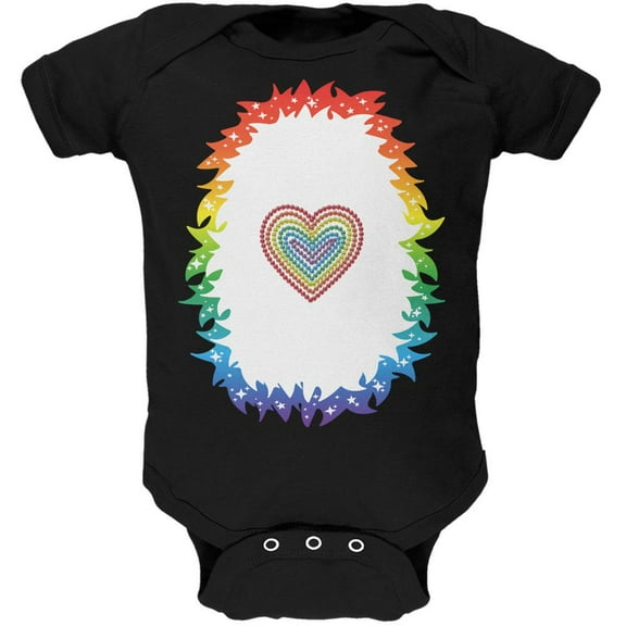 Halloween Rainbow Heart Unicorn Costume Pony Soft Baby One Piece Black 24 Month