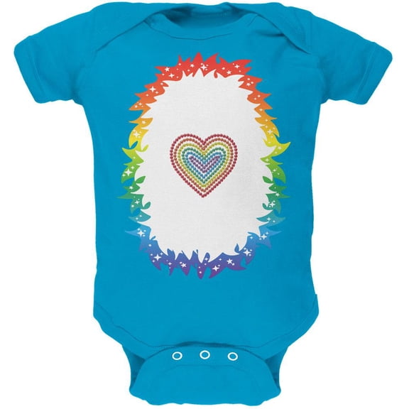 Halloween Rainbow Heart Unicorn Costume Pony Soft Baby One Piece Turquoise 24 Month