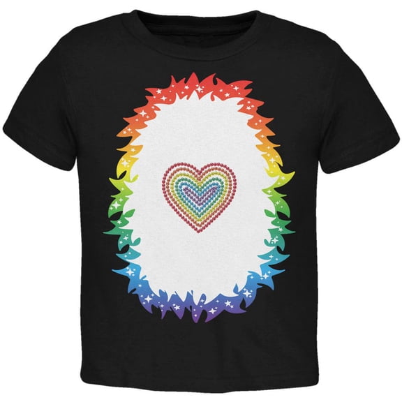 Halloween Rainbow Heart Unicorn Costume Pony Toddler T Shirt Black 4T