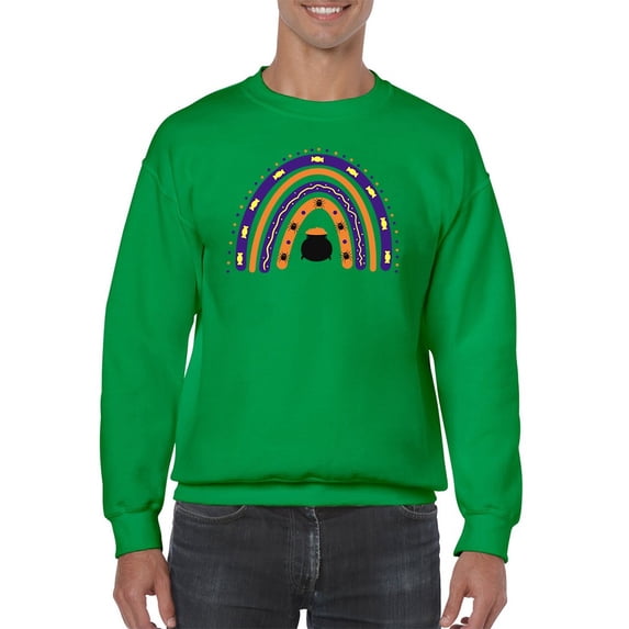 Halloween Rainbow W Cauldron Sweatshirt Men -Image by Shutterstock, Male 4X-Large