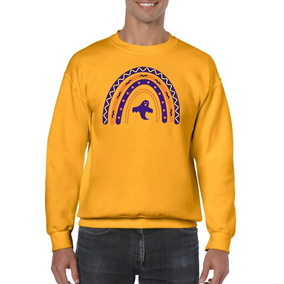 Halloween Rainbow W Ghost Sweatshirt Men -Image by Shutterstock, Male XX-Large