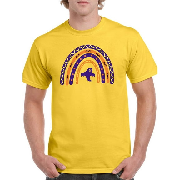 Halloween Rainbow W Ghost T-Shirt Men -Image by Shutterstock, Male 4X-Large