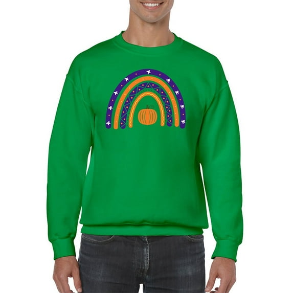 Halloween Rainbow W Pumpkin Sweatshirt Men -Image by Shutterstock, Male Small