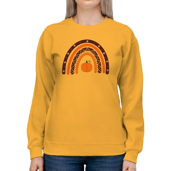 Halloween Rainbow W Pumpkin Sweatshirt Women -Image by Shutterstock, Female 5X-Large