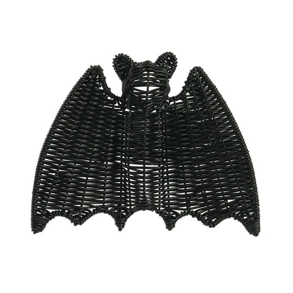 Halloween Rattan Bat Decorations 15.8'' And 9.8 '' Black Woven Bats For Hanging In The Tree Porch Yard Indoor Outdoor Rustic Modern Farmhouse Decor Without String Lights
