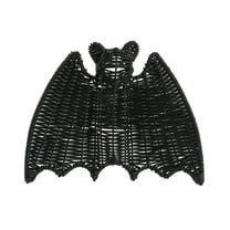 Halloween Rattan Bat Decorations 15.8'' and 9.8 '' Black Woven Bats for Hanging In The Tree, Porch, Yard, Lawn, Indoor, Outdoor, Rustic Modern Farmhouse Decor