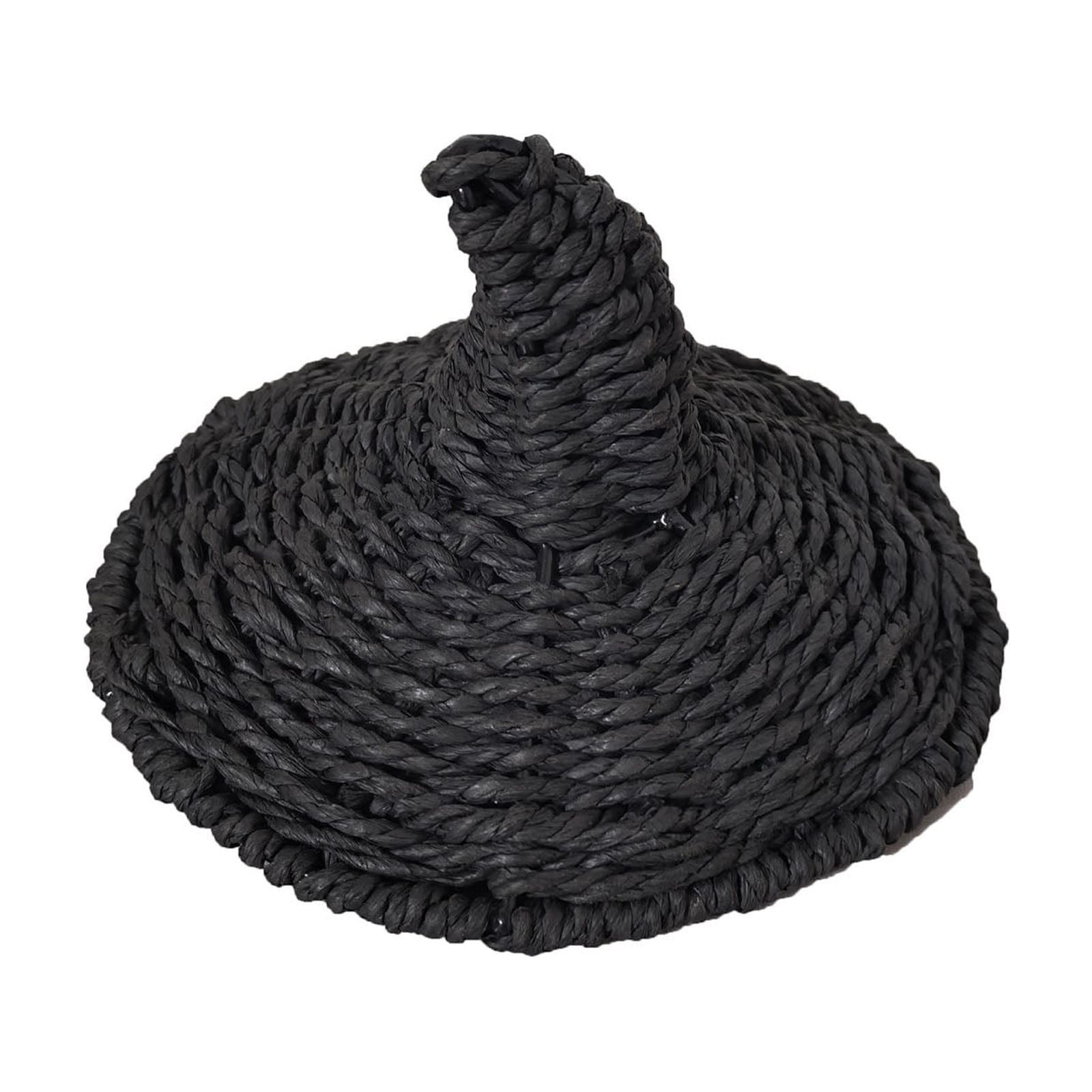 Halloween Rattan Witch Hat Decor, Wicker Wizard Hats Woven Witch Hat for Indoor Outdoor Halloween Party Supplies Home Bedroom Garden Patio Backyard Halloween Decorations, 4x6 Inch, Black