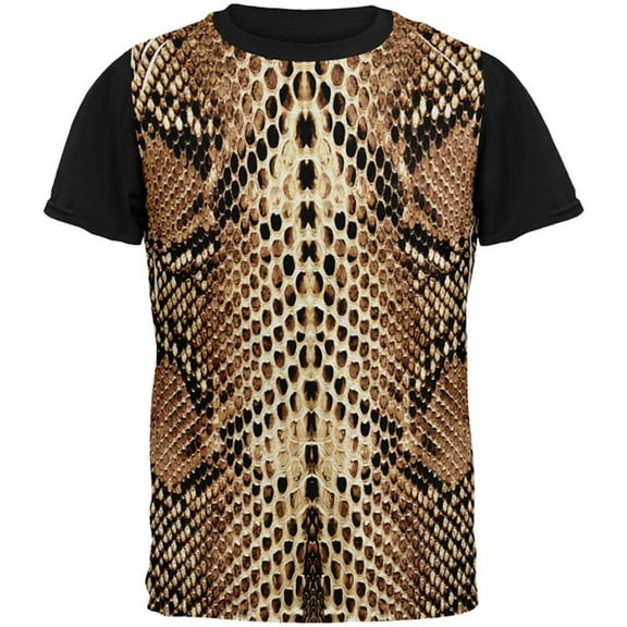 Halloween Rattlesnake Snake Snakeskin Costume All Over Mens Black Back T Shirt Multi MD