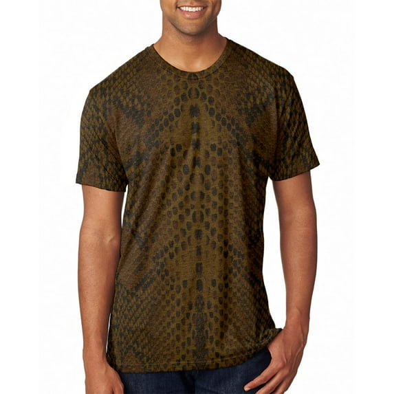 Halloween Rattlesnake Snake Snakeskin Costume All Over Mens T Shirt Heather Brown 2XL