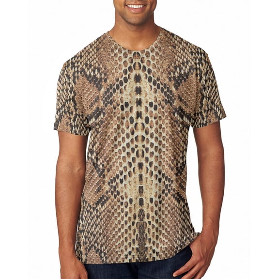 Halloween Rattlesnake Snake Snakeskin Costume All Over Mens T Shirt Heather White LG