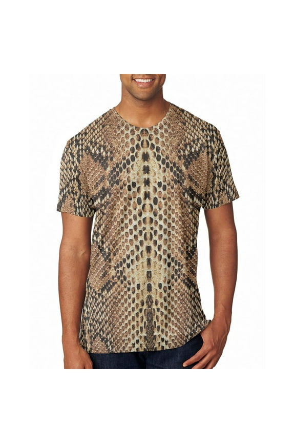 Halloween Rattlesnake Snake Snakeskin Costume All Over Mens T Shirt Heather White SM