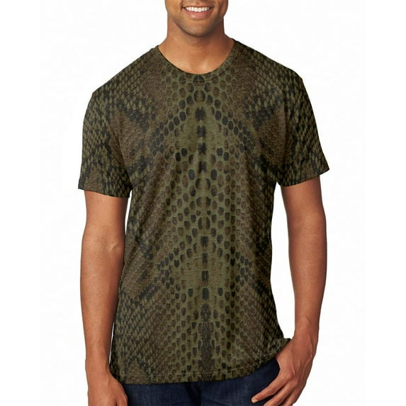 Halloween Rattlesnake Snake Snakeskin Costume All Over Mens T Shirt Military Green LG