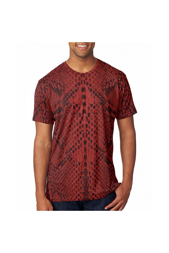 Halloween Rattlesnake Snake Snakeskin Costume All Over Mens T Shirt Vintage Red X-LG