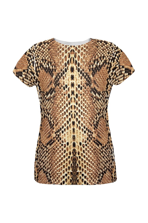 Halloween Rattlesnake Snake Snakeskin Costume All Over Womens T Shirt Multi SM