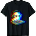 thumbnail image 1 of Halloween Rave T Shirt，Spooky Graphic Tees Tops，Printing,Optical Illusion design,Round neck ,Funny,cotton,black,S-5XL, 1 of 5