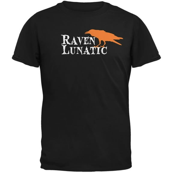 Halloween Raven Lunatic Black Adult T-Shirt - Medium