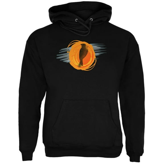 Halloween Raven in a Harvest Moon Abstract Mens Hoodie Black X-LG