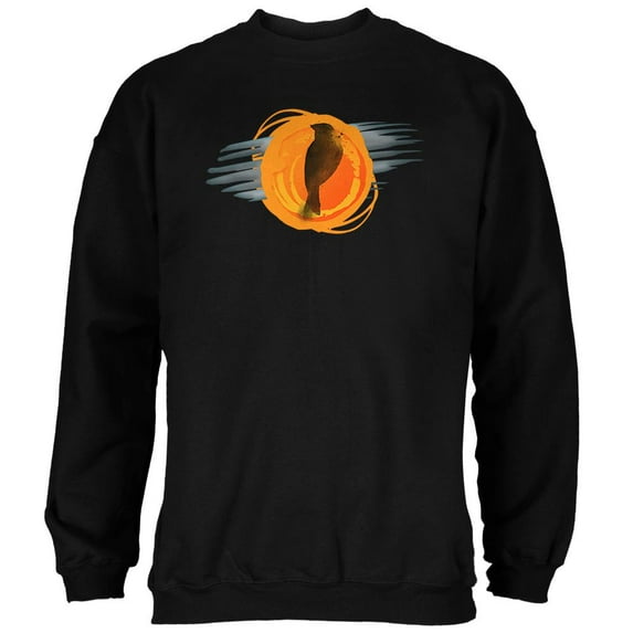 Halloween Raven in a Harvest Moon Abstract Mens Sweatshirt Black X-LG