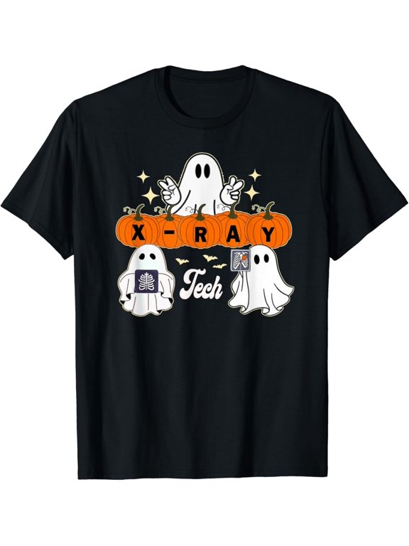 Halloween Ray Tech Boo Crew Radiology Ghost Everyday Graphic For Special Events T-Shirt, Size S-5XL