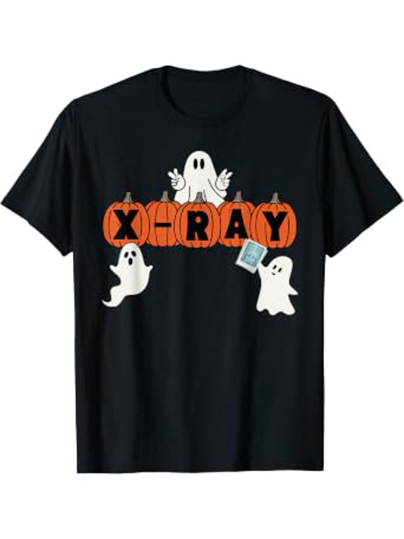 Halloween Ray Tech Pumpkins Ghost Radiology Everyday Style For Celebrations T-Shirt, Size S-5XL