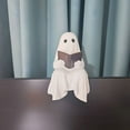 thumbnail image 1 of Halloween Reading Ghost Year Round Decor Decorations, Sitting Ghost Figurine Reading a Book, Gift for a Reader, Perfect for Bookshelf Decoration & Halloween Decor Indoor 6.1 Inch, 1 of 9