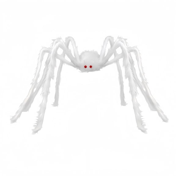 Halloween Realistic Hairy Spider, Large White Scary Spiders Prop for Lawn Yard Wall Indoor Outdoor Haunted House Party Decoration