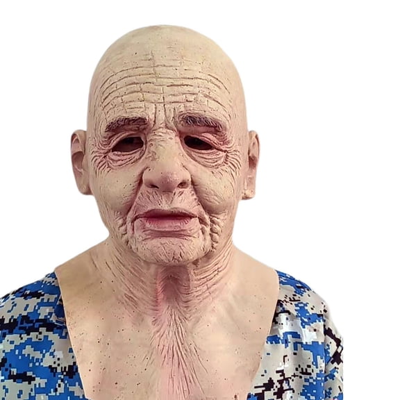 Halloween Realistic Old Man Head Sculpture Prop for Holiday Home Decoration, 11.8x11.8x1.6in