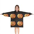 thumbnail image 1 of Halloween Realistic Pumpkins Pattern Blanket Hoodies for Kids 6-13YR Oversize Wearable Blanket Hoodies for Boys Girls Teens, 1 of 7
