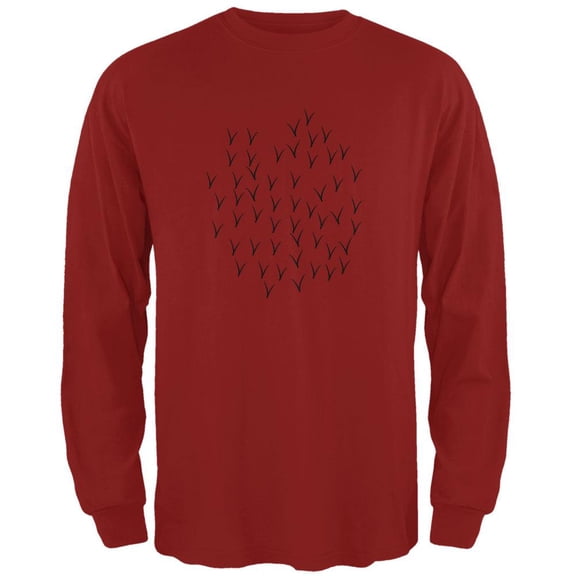 Halloween Red Cardinal Bird Costume Mens Long Sleeve T Shirt Red SM
