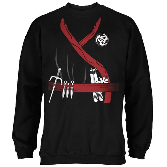 Halloween Red Clan Ninja Assassin Costume Mens Sweatshirt Black 2XL