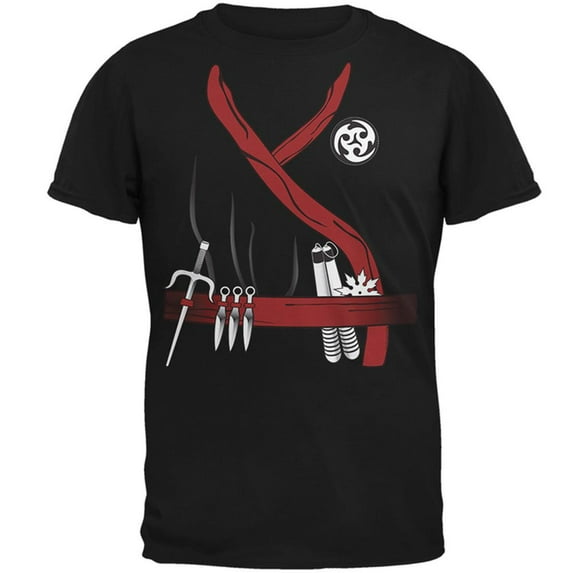 Halloween Red Clan Ninja Assassin Costume Mens T Shirt Black 3X-LG
