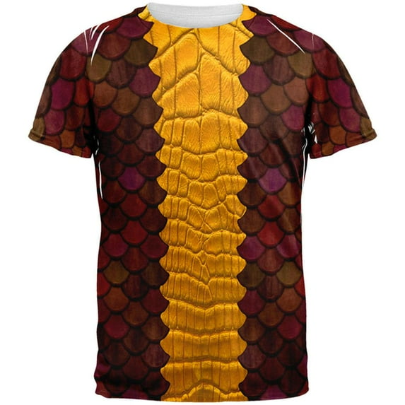 Halloween Red Dragon Costume All Over Adult T-Shirt - Large