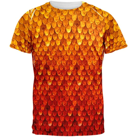 Halloween Red Fire Dragon Rider Armor All Over Mens T Shirt Multi LG