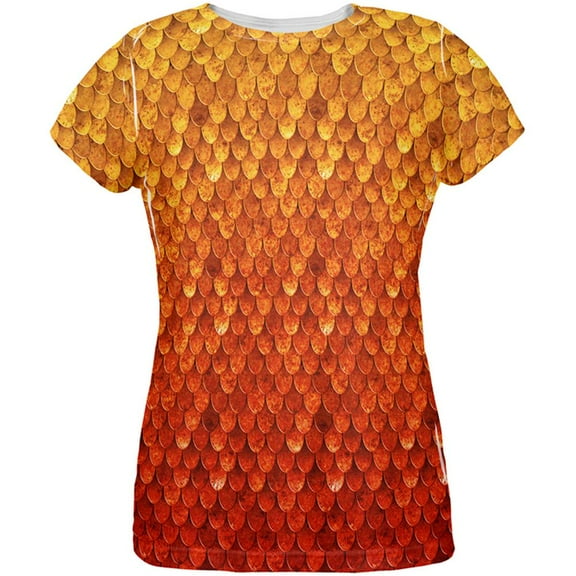 Halloween Red Fire Dragon Rider Armor All Over Womens T Shirt Multi SM