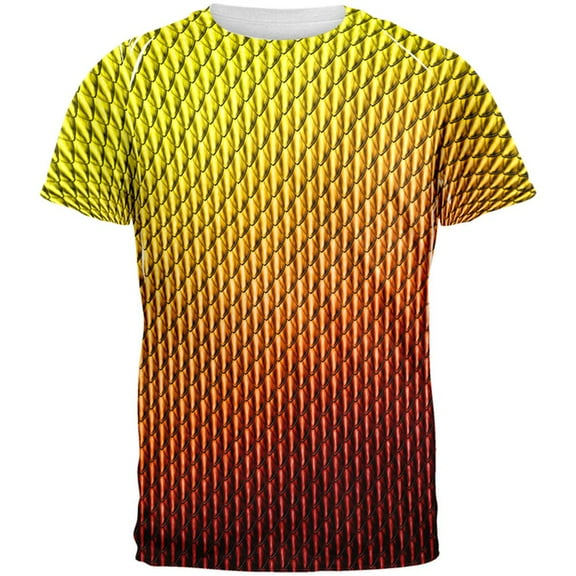 Halloween Red Fire Dragon Scales Costume All Over Mens T Shirt Multi LG