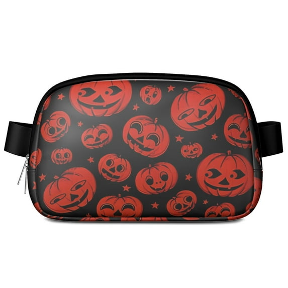 Halloween Red Pumpkins Pattern Cute Fanny Packs for Women,Travel Waterproof Crossbody Fanny Bags Waist Purse for Women Anti Theft Adjustable Strap for Running Travel Cycling