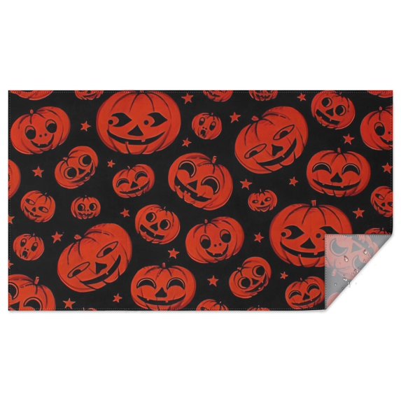 Halloween Red Pumpkins Pattern Rectangle Tablecloth 60"x102",Waterproof Polyester Rectangle Table Cloth, Wipeable Spillproof Polyester Tablecloth for Dining, Camping, Indoor and Outdoor