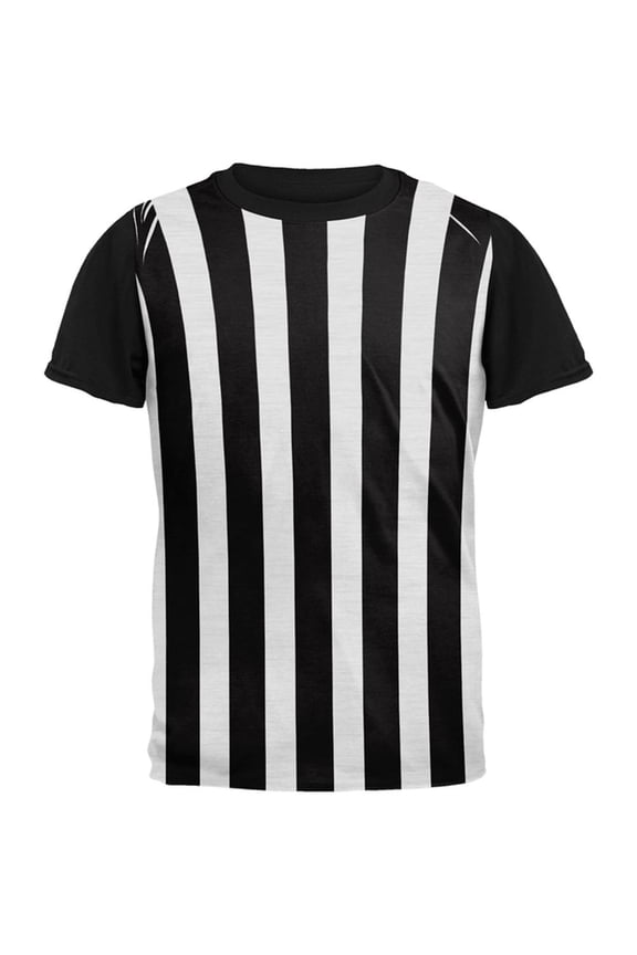 Halloween Referee Costume All Over Mens Black Back T Shirt Multi SM